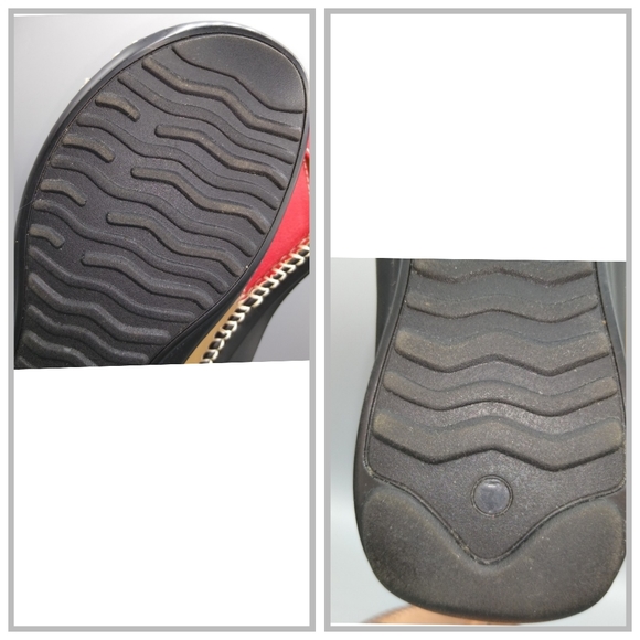 Comfortview Red Faux Leather Mules Buckle Knot Stitching 7W Vintage - Picture 5 of 12